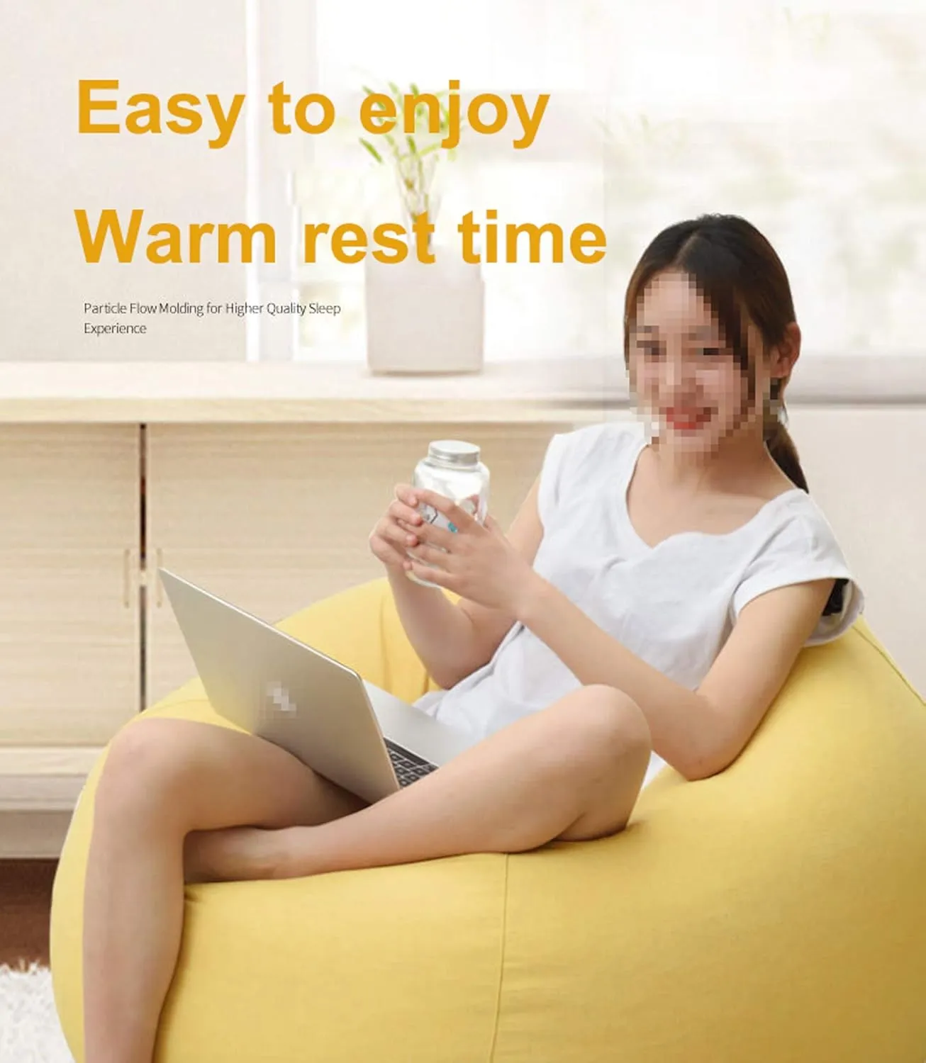 Bean Bag Game Chairs Cover, Without Filler, Comfortable Soft Back Design Complies with Ergonomic Made of Breathable Cotton and Linen Fabric,Light Linen,XL