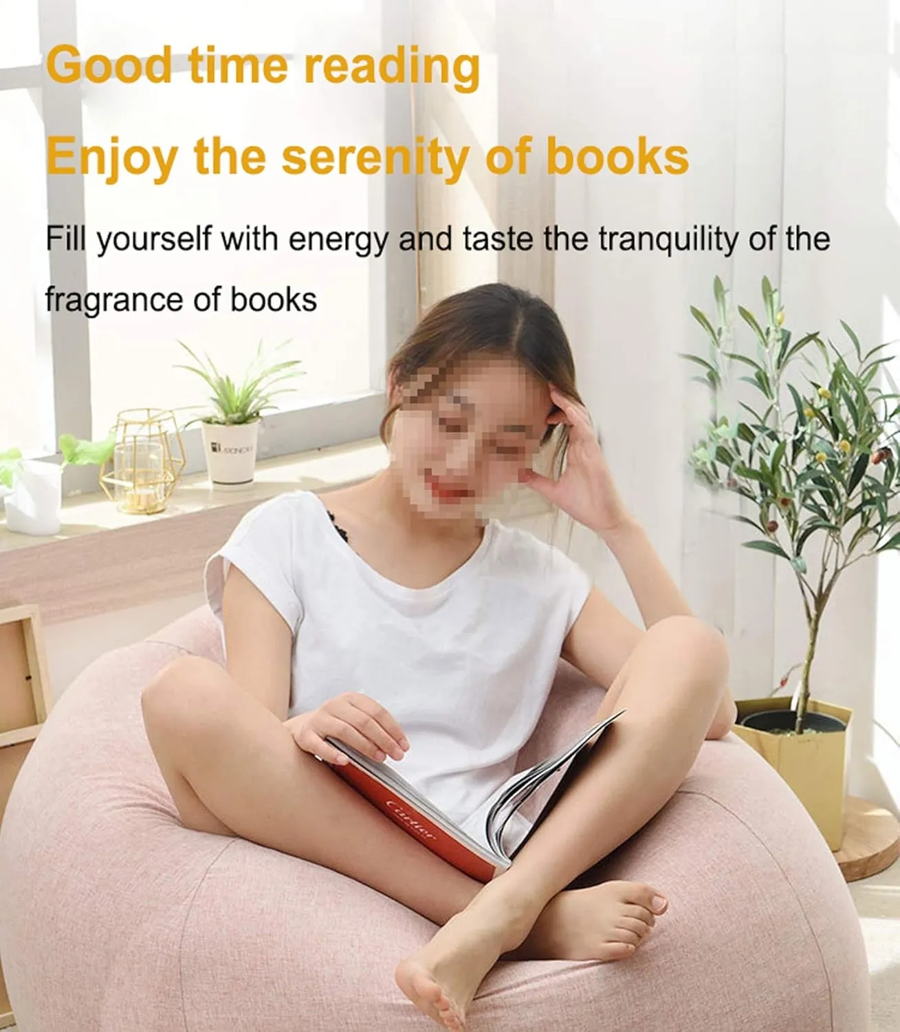 Bean Bag Game Chairs Cover, Without Filler, Comfortable Soft Back Design Complies with Ergonomic Made of Breathable Cotton and Linen Fabric,Light Linen,XL