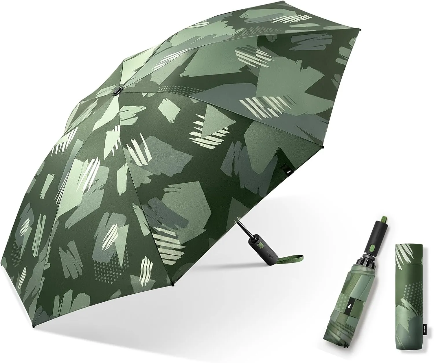 BENEUNDER Travel Compact Umbrellas for Rain - Inverted Reverse Folding - 41in/105cm Heavy Duty Windproof Automatic Umbrellas