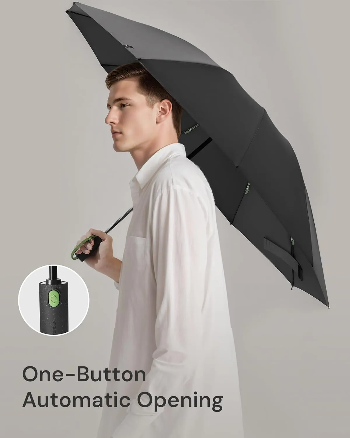 BENEUNDER Travel Compact Umbrellas for Rain - Inverted Reverse Folding - 41in/105cm Heavy Duty Windproof Automatic Umbrellas