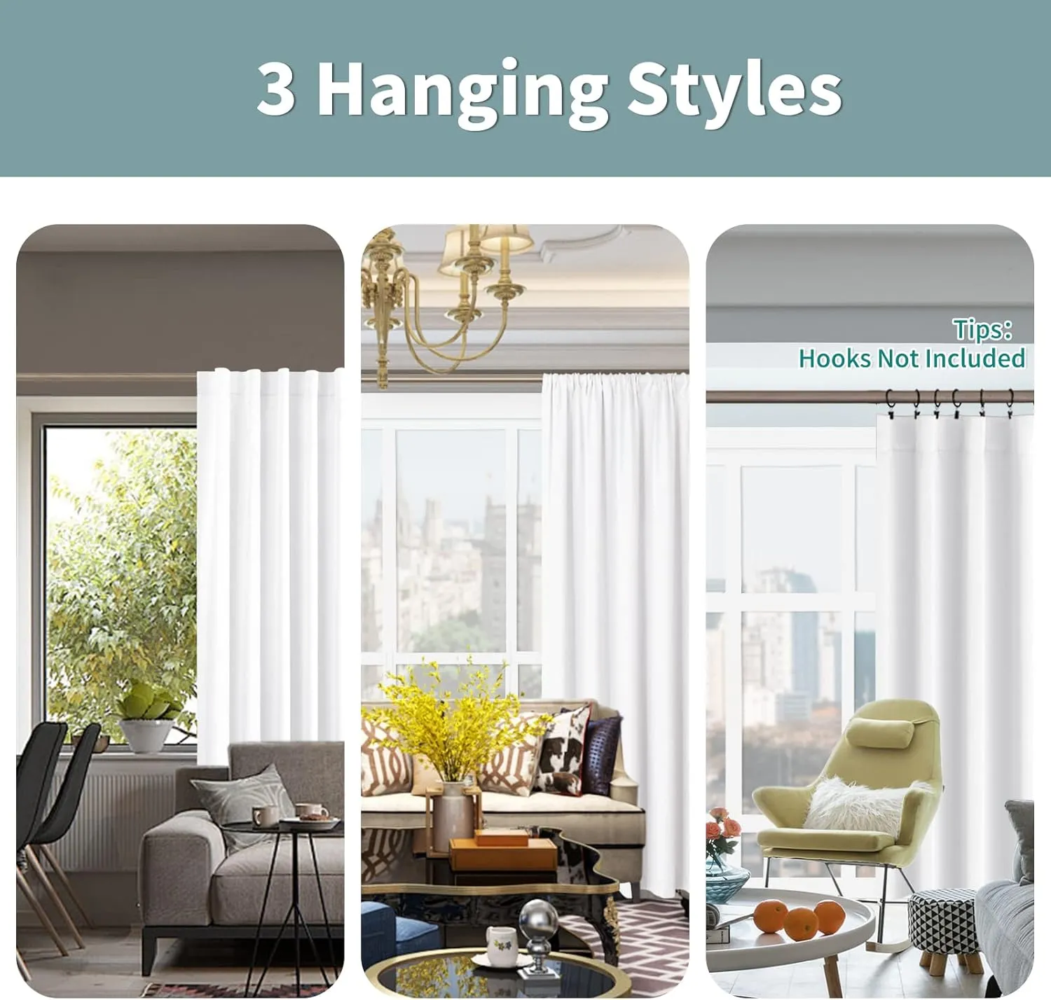 BGment Pure White 100% Blackout Curtains for Bedroom, Black Out Living Room 84 inch Panels with Thermal Liner, Rod Pocket and Back Tab Double Layer Room Darkening Drapes, 2 Panels, Each 38 x 84 Inch