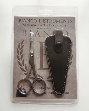 Bianco Instruments Nose Hair Scissors for Men and Women, Rounded Tip - Stainless Steel - Made in USA