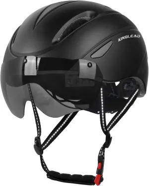 Bike Helmet for Adults Bicycle Helmet with Detachable Magnetic Googles & Adjustable Dial for Mountain Bikes, Road Bikes, Electric Bikes, Scooter