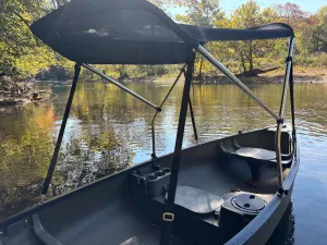 Black Canoe/Kayak Sun Shade/Canopy Bimini Top - Perfect Umbrella for Kayaking, Canoeing, Fishing Awning to Block UV & Heat Rays and Rain Protection