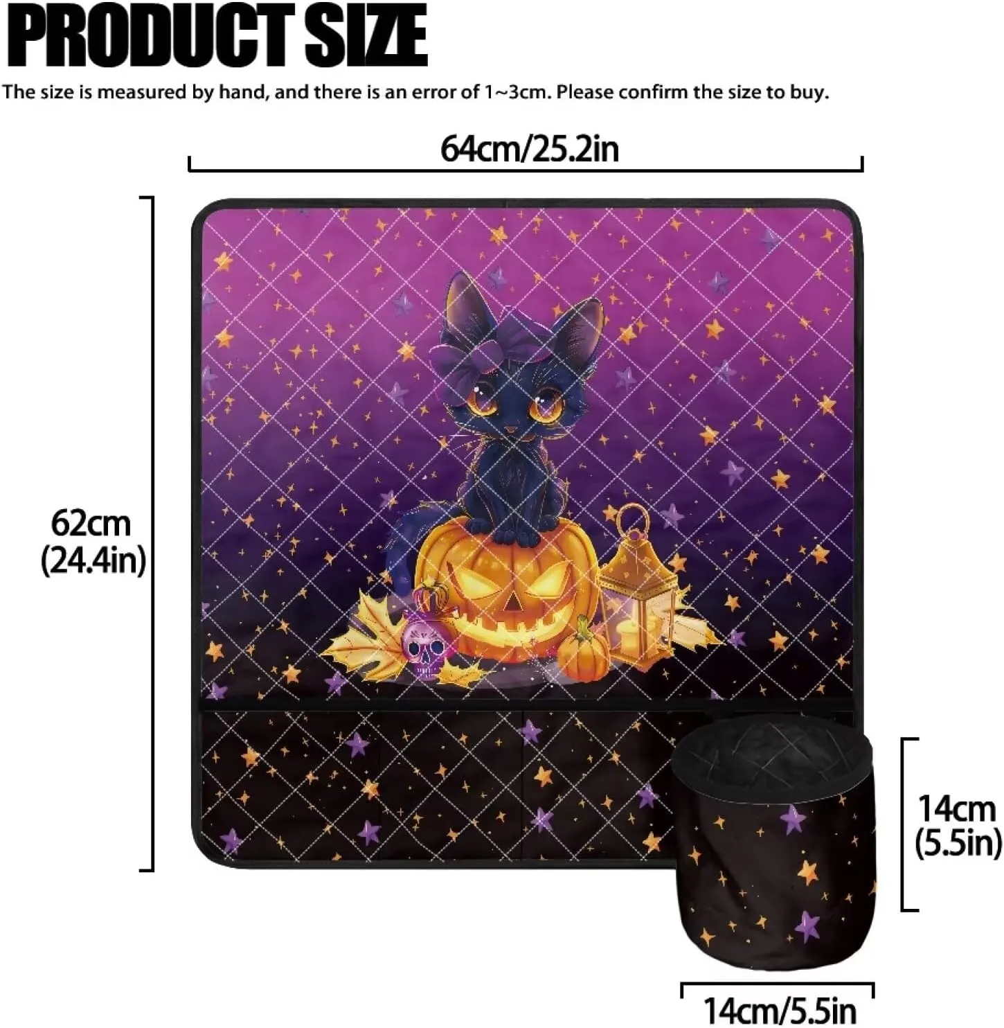 Black Cat Sewing Pad Organizer with Front Pockets & Cylinder Bag for Sewing Accessories Stain Resistant Serger & Overlock Machine Accessories Easy To Carry for Sewing Classes