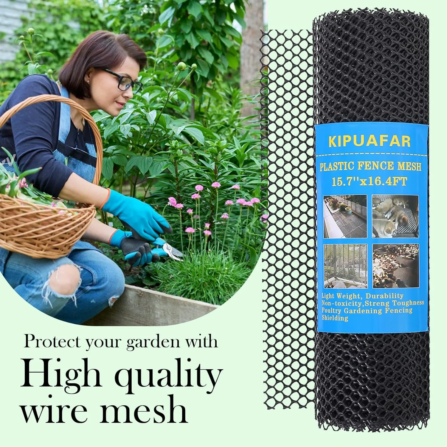 Black Plastic Wire Mesh Fence 15.7IN x 33FT - Commercial Grade Hexagonal Netting, Heavy Duty Snake & Rodent Barrier for Farms, Poultry Yards, Dog Runs | Durable Outdoor Security Fencing