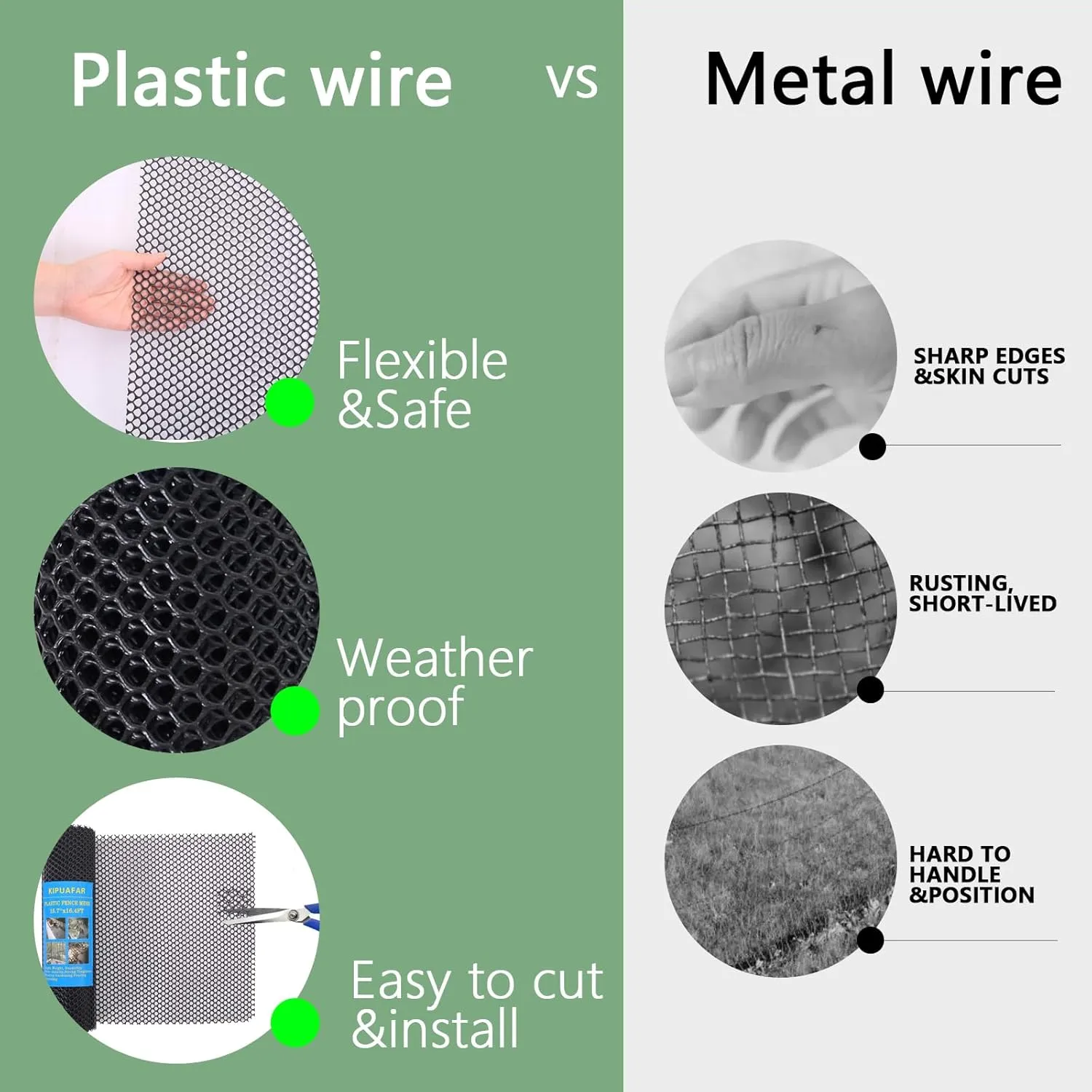 Black Plastic Wire Mesh Fence 15.7IN x 33FT - Commercial Grade Hexagonal Netting, Heavy Duty Snake & Rodent Barrier for Farms, Poultry Yards, Dog Runs | Durable Outdoor Security Fencing
