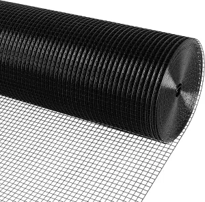 Black Vinyl Coated Hardware Cloth 1/2 Inch 48inx100.1ft 19 Gauge, Welded Wire Fencing Chicken Wire Mesh Roll Cage Wire Netting