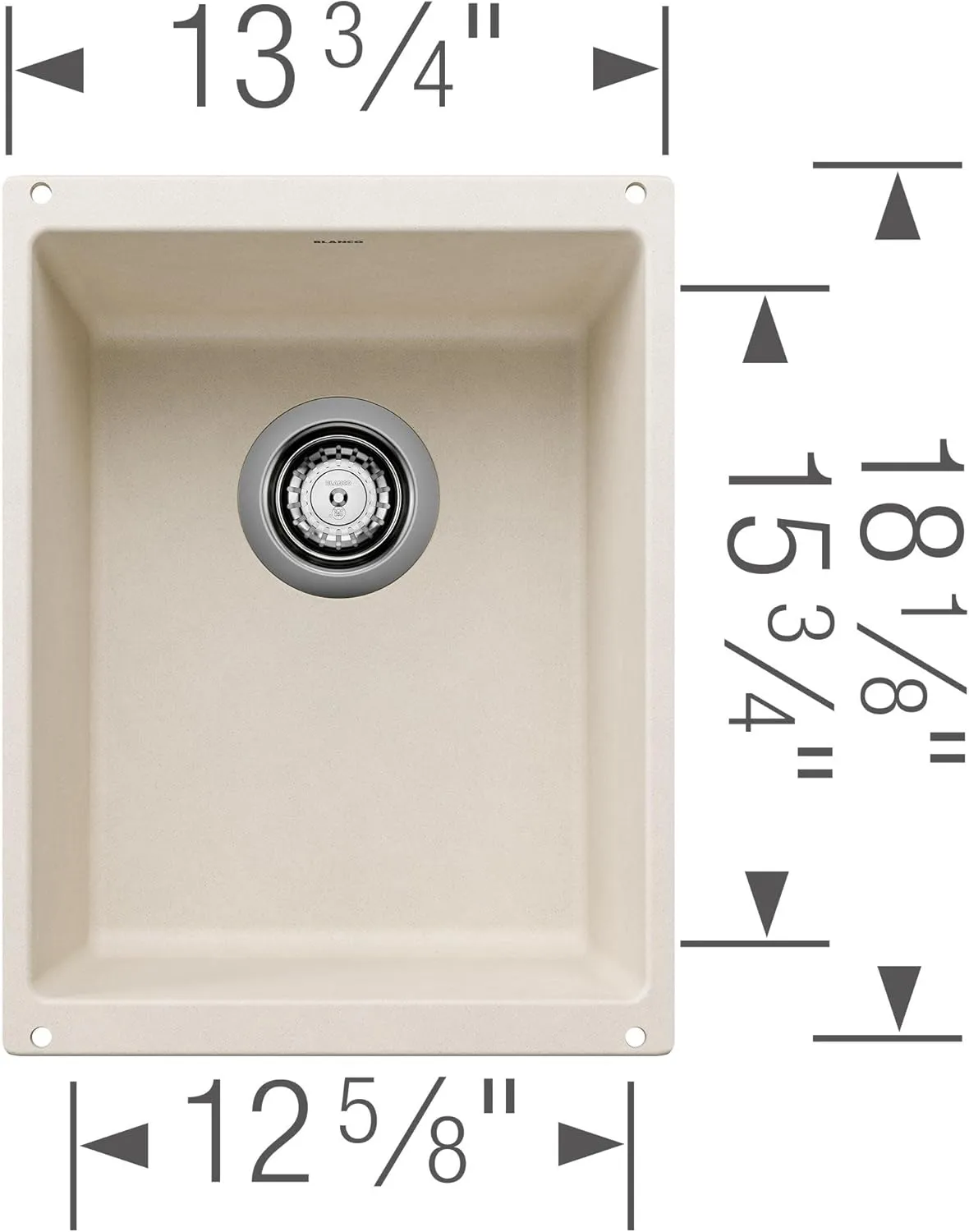 BLANCO 515653 Precis Medium Single Bowl-Cafe Sink, 13-3/4 x 18 x 7-1/2 inches, CAFÉ Brown