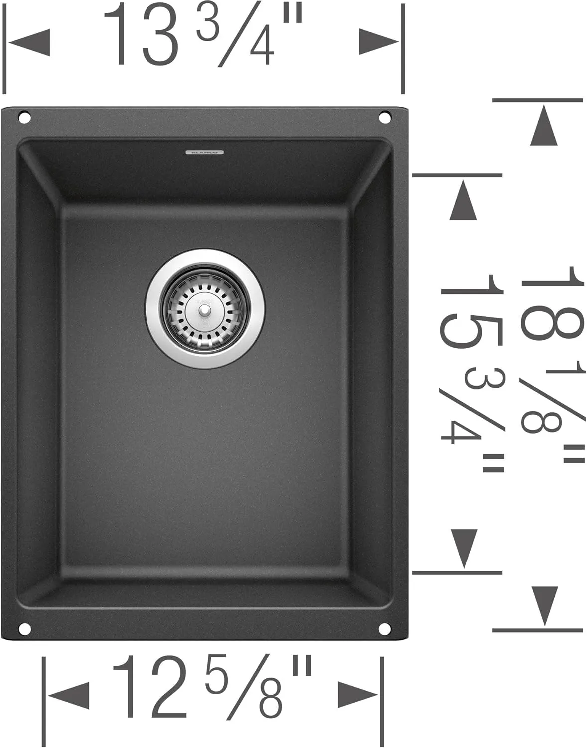 BLANCO 517676 PRECIS SILGRANIT Medium Undermount Kitchen Sink, Truffle