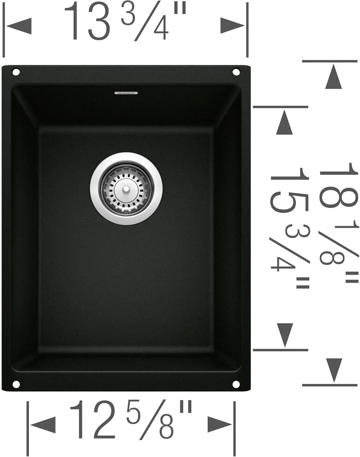 BLANCO 517676 PRECIS SILGRANIT Medium Undermount Kitchen Sink, Truffle