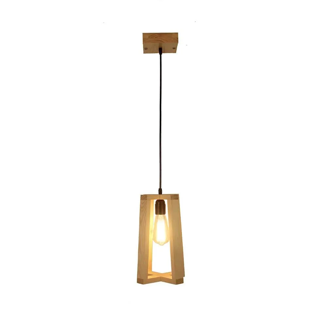 Blender Brown Wooden Single Hanging Lamp (BULB NOT INCLUDED)