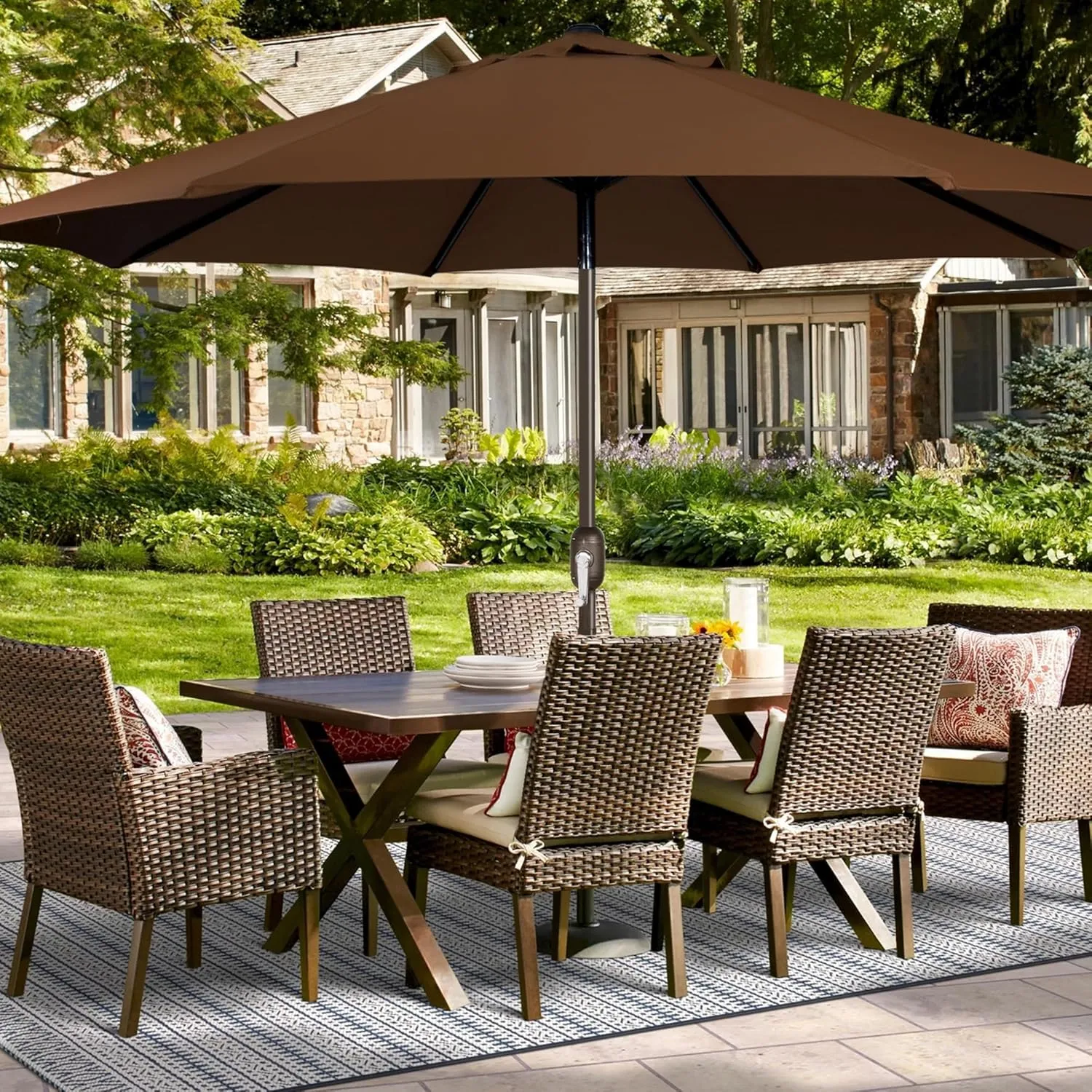 Blissun 9ft Patio Umbrella Replacement Canopy, Market Umbrella Top, Outdoor Table Umbrella Canopy for 8 Ribs, Canopy Only