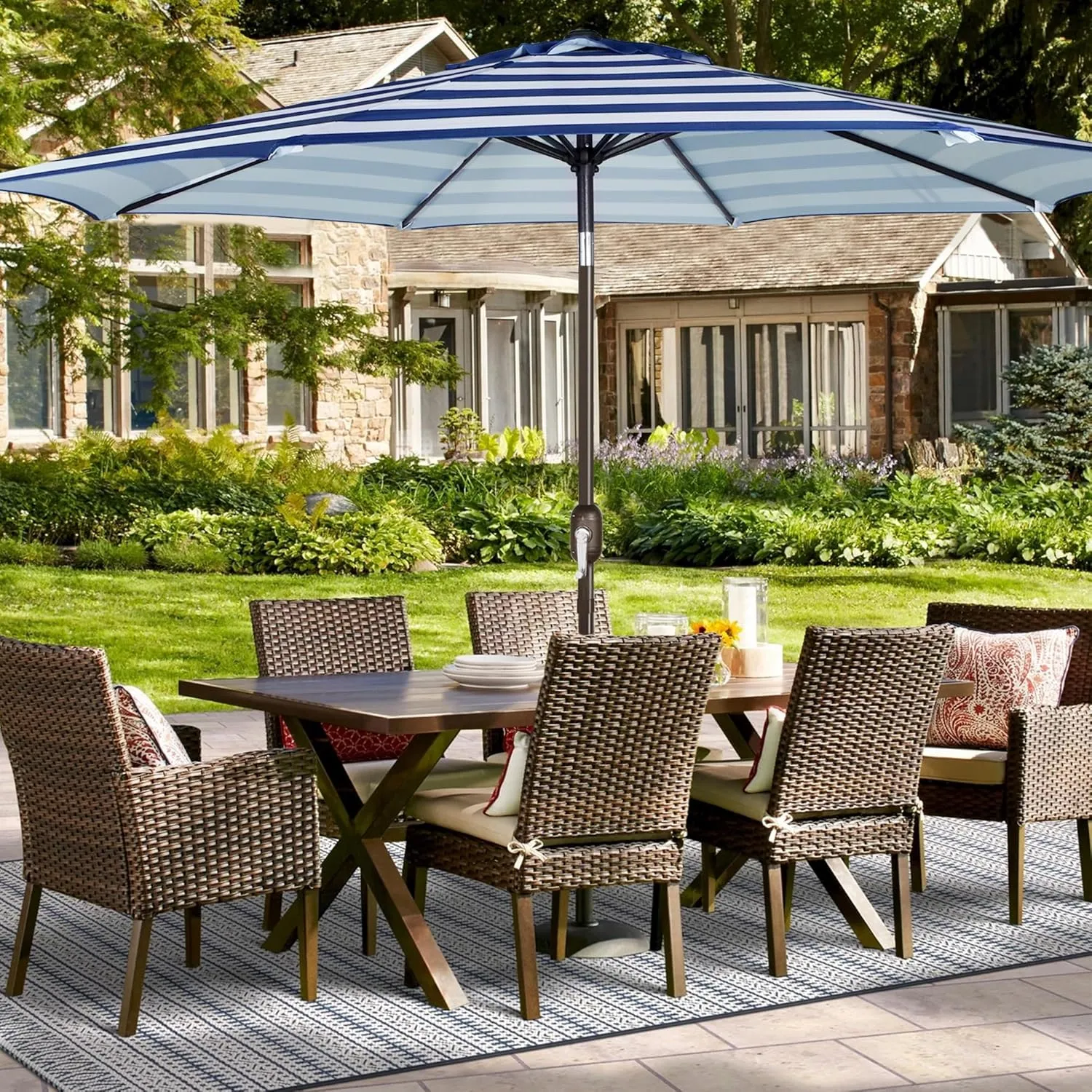 Blissun 9ft Patio Umbrella Replacement Canopy, Market Umbrella Top, Outdoor Table Umbrella Canopy for 8 Ribs, Canopy Only