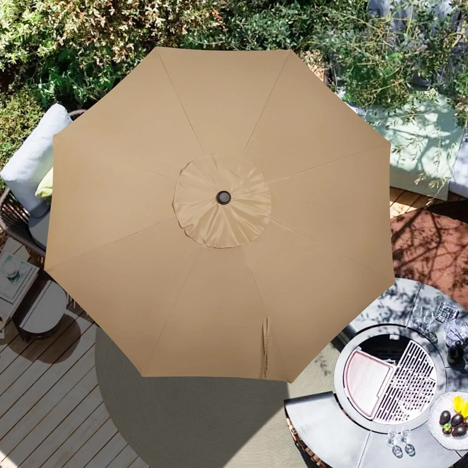Blissun 9ft Patio Umbrella Replacement Canopy, Market Umbrella Top, Outdoor Table Umbrella Canopy for 8 Ribs, Canopy Only