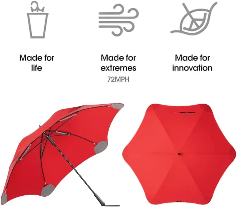 BLUNT Exec Umbrella – 54" Windproof for Wind and Rain, Durable Design for Travel, Golf & Sports, Heavy Duty, UV Protection - Red
