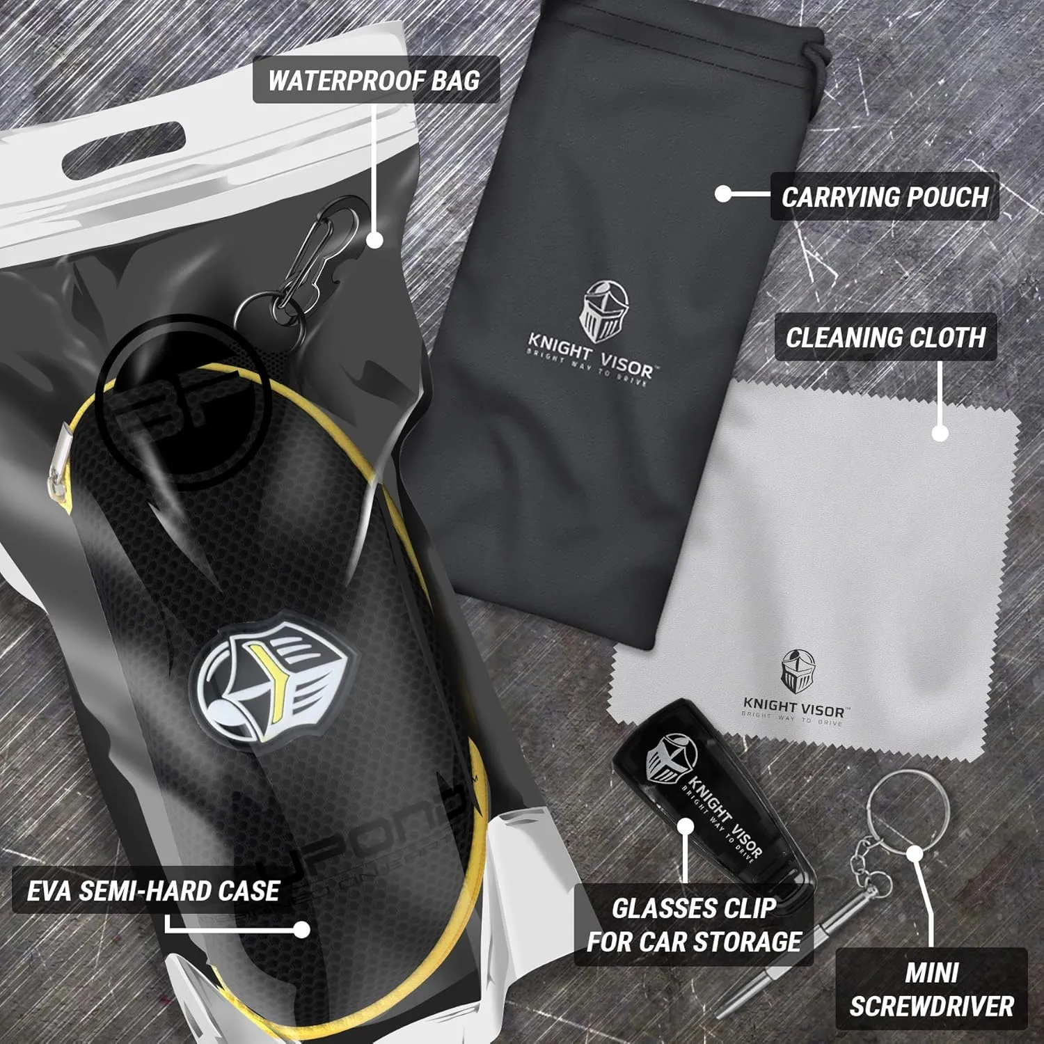 BLUPOND Large Sunglasses Case with Metal Carabiner & Zipper - EVA Semi Hard Frame Glasses Case for Men & Women
