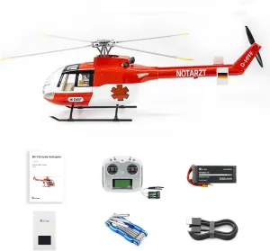 BO105 RC Helicopter with GPS Positioning, 470 Class 2.4G 6CH Remote Control Helicopter H1 Flight Controller, Adjustable Left/Right-Hand Control RC Aircraft Toy Gift -RTF