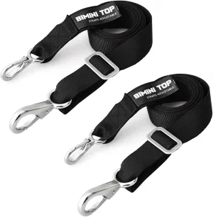 Boat Adjustable Bimini Top Straps,Boat Awning Webbing Strap with Stainless Stee Snap Loops Adjustable from 24" - 60",Bimini Top Hardware,Marine Nylon Top Straps,Boat Awning Hardware 2PCS