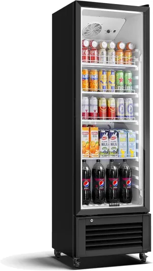 BODEGACOOLER Beverage Refrigerator and Cooler For Man Cave, Commercial Merchandiser Refrigerators with Soft LED Light, Upright Display refrigerator, Commercial Cooler as Back Bar Fridge.11.5 Cu.Ft.