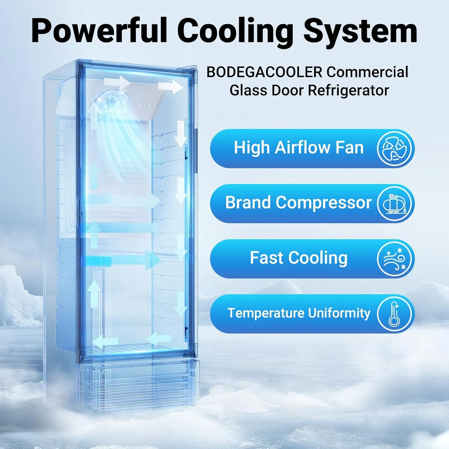 BODEGACOOLER Beverage Refrigerator and Cooler For Man Cave, Commercial Merchandiser Refrigerators with Soft LED Light, Upright Display refrigerator, Commercial Cooler as Back Bar Fridge.11.5 Cu.Ft.