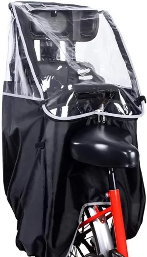 BORDSTRACT Bike Rear Seat Canopy, Bicycle Child Seat Canopy, Rain Wind Cover with Transparent Window, Portable Rain Awning for Electric Car Infant Safety Seat, Four Seasons Universal Warm Rain Shed