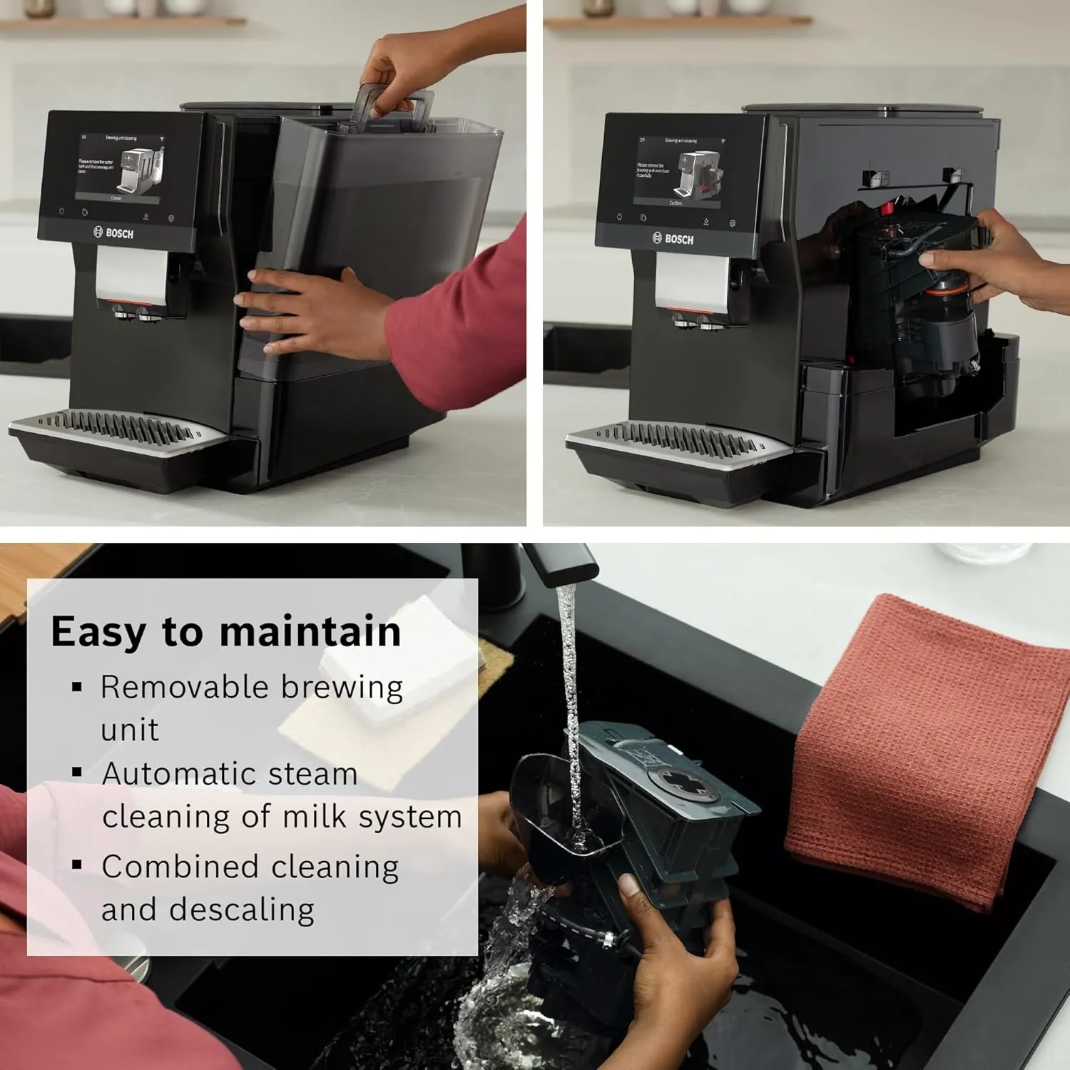 Bosch TQU60307 800 Series VeroCafe Fully Automatic Espresso Machine with Home Connect, 36 Beverage Varieties with Coffee World, Double Cup, Integrated Milk
