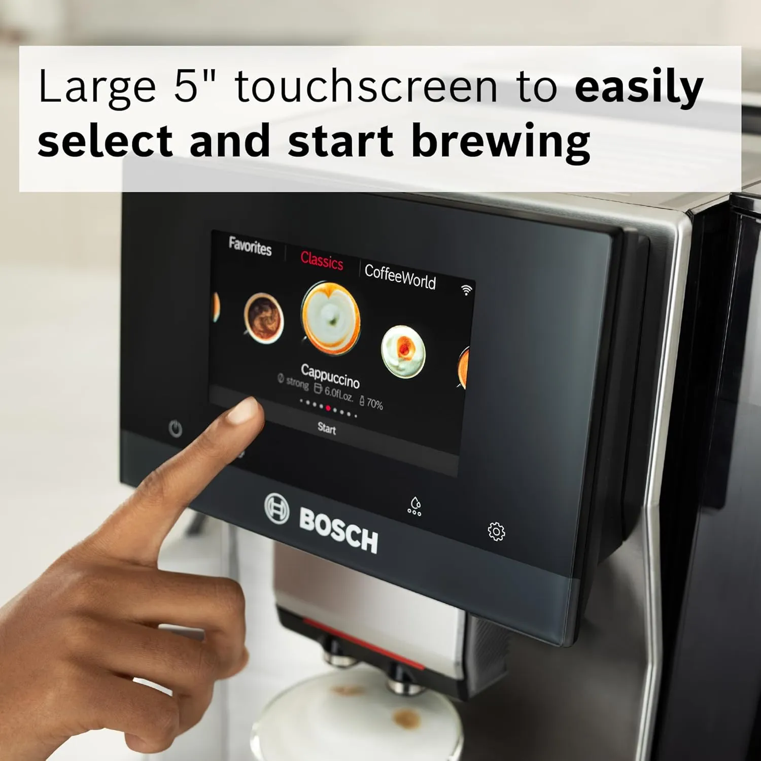 Bosch TQU60307 800 Series VeroCafe Fully Automatic Espresso Machine with Home Connect, 36 Beverage Varieties with Coffee World, Double Cup, Integrated Milk