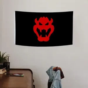 Bowser Face flags Banner 3x5Feet Garden house Flags banner Decor Double Stitched Polyester with Brass Grommets