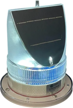 Britta Products Solar LED Dock Barge Boat Safety Warning Light - Cool White LED - Constant On and Adjustable Flash Rate