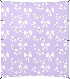 Burbuja Bows on Lavender Beach Canopy Windproof Beach Tent Sun Shade with 4 Sandbags & Sand Shovel, Portable Sun Shelter for Family Camping Picnic