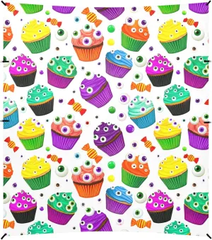 Burbuja Colorful Halloween Cupcakes Beach Canopy Windproof Beach Tent Sun Shade with 4 Sandbags & Sand Shovel, Portable Sun Shelter for Family Camping Picnic