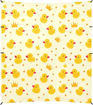 Burbuja Cute Rubber Ducks Beach Canopy Windproof Beach Tent Sun Shade with 4 Sandbags & Sand Shovel, Portable Sun Shelter for Family Camping Picnic