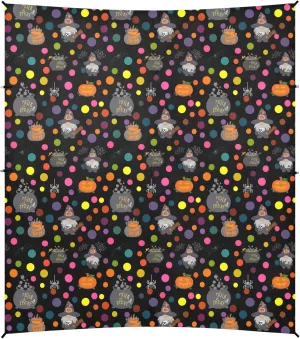 Burbuja Halloween Polka Dots Gnome Beach Canopy Windproof Beach Tent Sun Shade with 4 Sandbags & Sand Shovel, Portable Sun Shelter for Family Camping Picnic