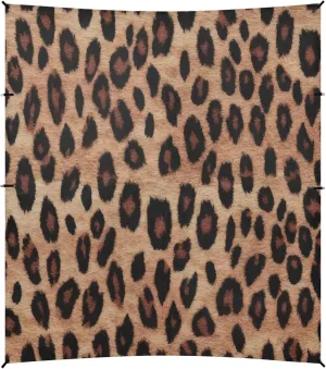 Burbuja Leopard Print Beach Canopy Windproof Beach Tent Sun Shade with 4 Sandbags & Sand Shovel, Portable Sun Shelter for Family Camping Picnic