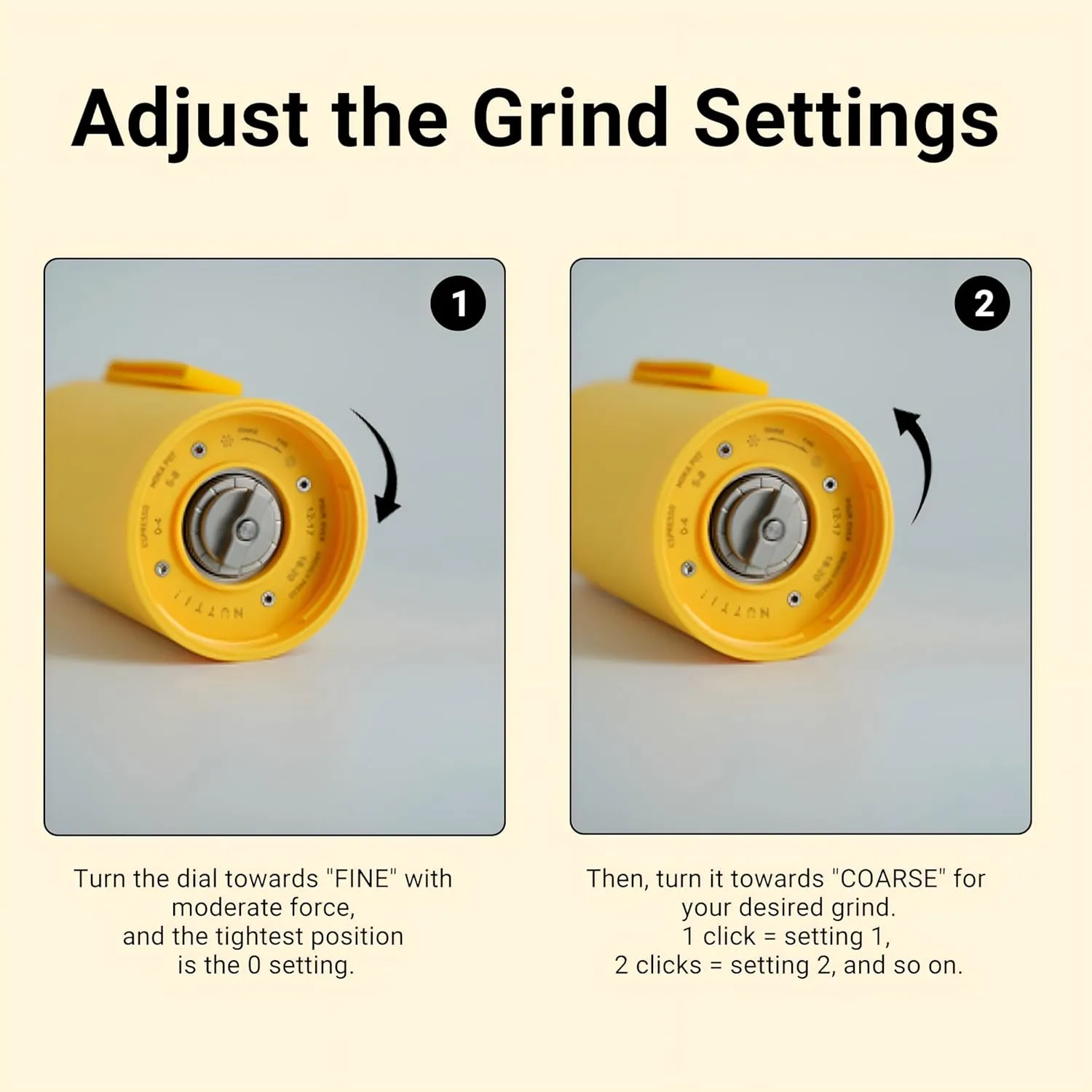 Burr Coffee Grinder – Electric, Portable, Small, Quiet Adjustable Conical Burr Mini Coffee Bean Mill, 20 Grind Settings for Espresso, Pour-Over, French Press Moka for Home Use (Sunshine Yellow)