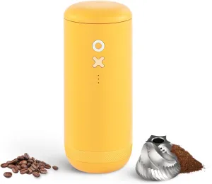 Burr Coffee Grinder – Electric, Portable, Small, Quiet Adjustable Conical Burr Mini Coffee Bean Mill, 20 Grind Settings for Espresso, Pour-Over, French Press Moka for Home Use (Sunshine Yellow)