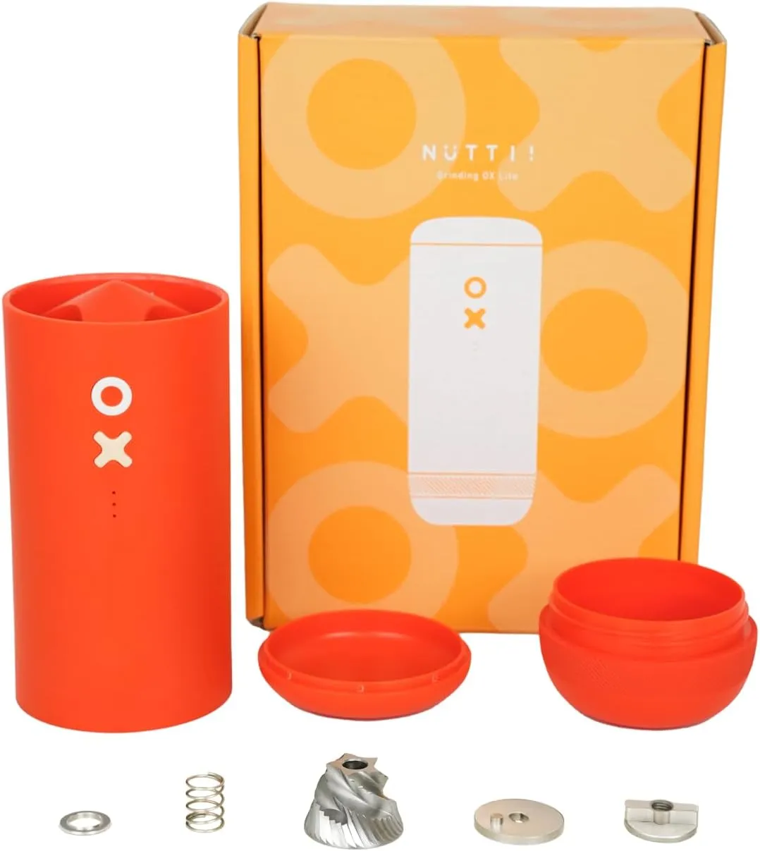 Burr Coffee Grinder – Electric, Portable, Small, Quiet Adjustable Conical Burr Mini Coffee Bean Mill 20 Grind Settings for Espresso, Pour-Over, French Press Moka for Home Use (Tangerine Orange)