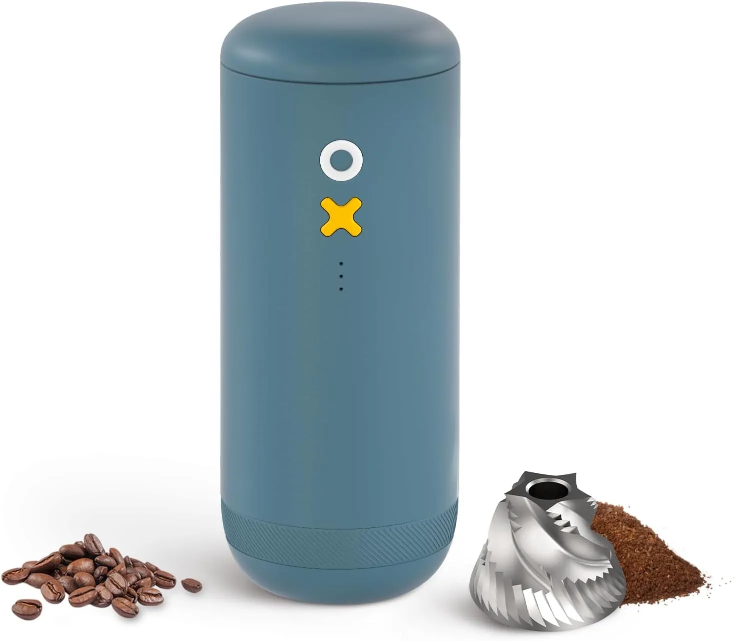 Burr Coffee Grinder – Electric, Portable, Small, Quiet Adjustable Mini Conical Burr Coffee Bean Mill, 20 Grind Settings for Espresso, Pour-Over, French Press Moka,for Home Use (Navy Blue)