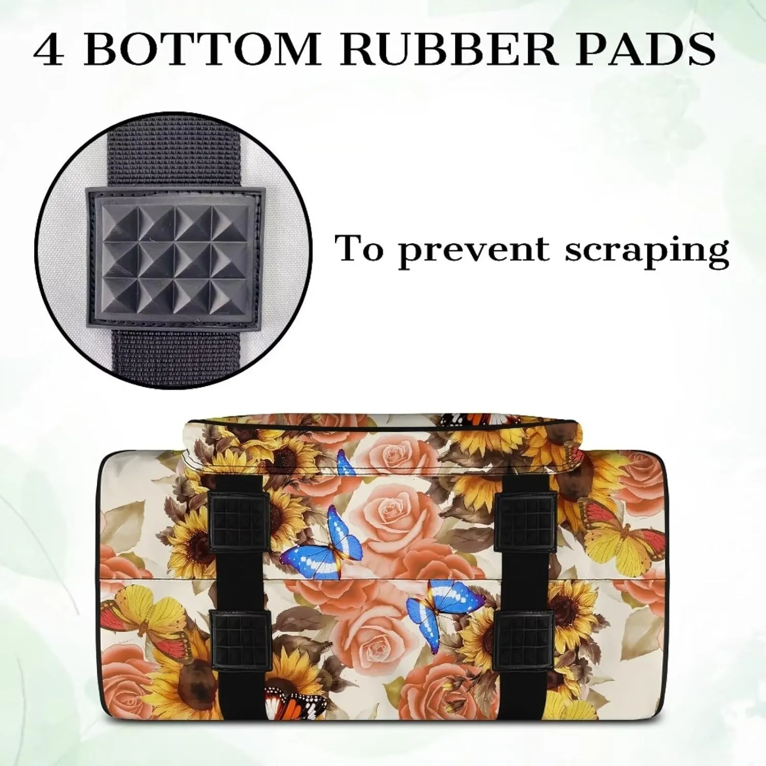 Butterfly Roses Sewing Machine Cover Dust Cover Portable Sewing Machine Handbag with Pockets Sewing Machine Tote with Storage Pockets for Sewing Machine and Extra Accessories