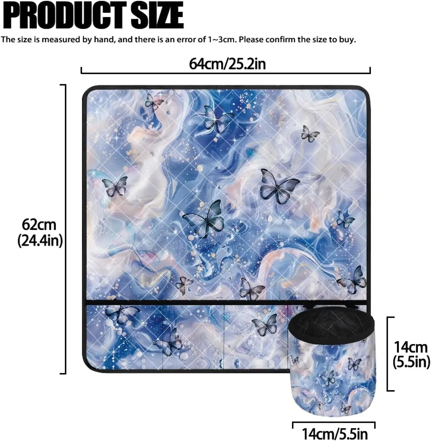 Butterfly Sewing Machine Carry Case for Table with 4 Pockets for Sewing Accessories Non Slip Mats Soft Sew Machine Pad Protective Accessories
