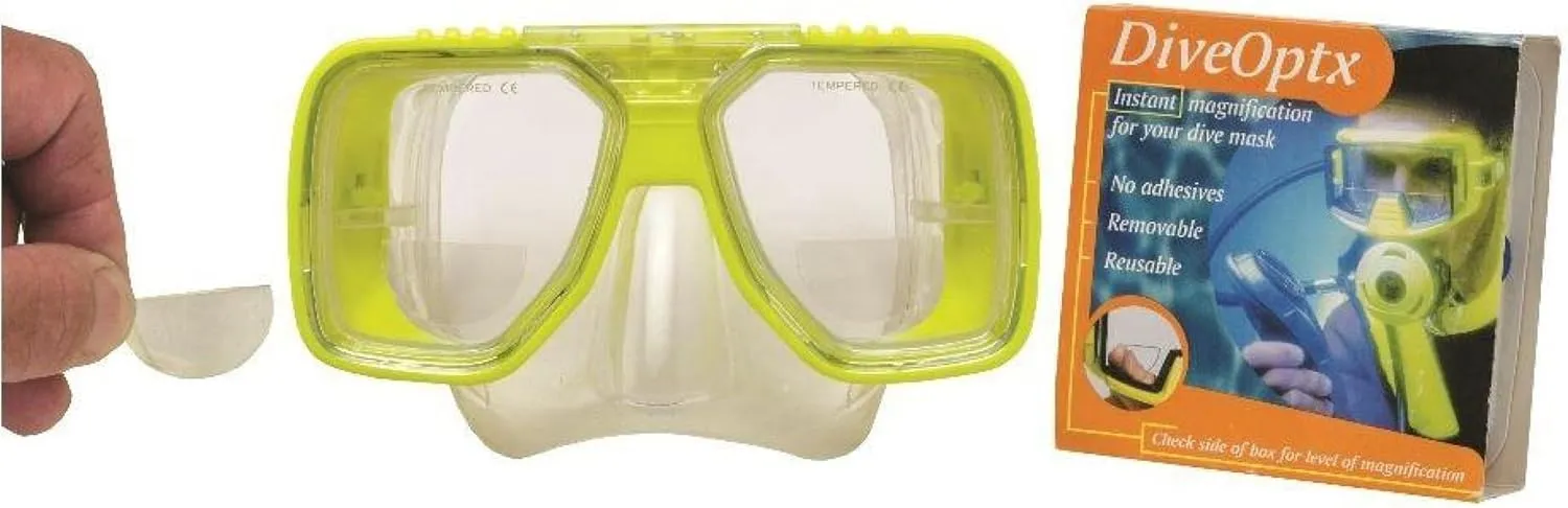 Calabria Hydrotac Dive OPTX 20/20 Stick On Bifocal Lenses Used for Scuba Masks/Diving Goggles Magnifying Bi-Focal Stickers