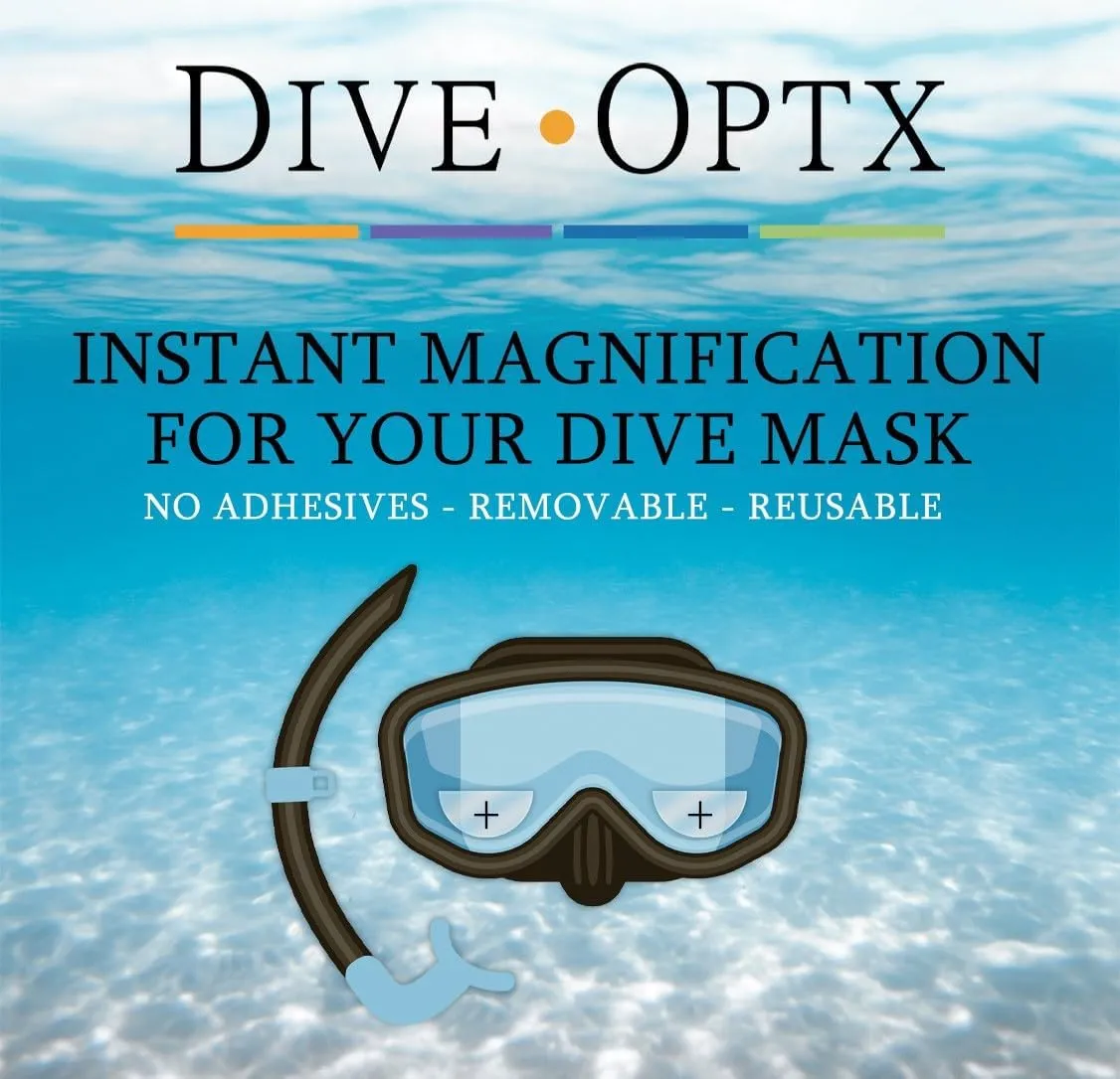 Calabria Hydrotac Dive OPTX 20/20 Stick On Bifocal Lenses Used for Scuba Masks/Diving Goggles Magnifying Bi-Focal Stickers