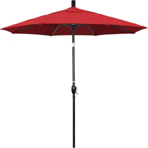 California Umbrella 7.5' Rd Pacific Trail Series Aluminum Patio Umbrella, Crank Lift, Push Button Tilt, Black Finish
