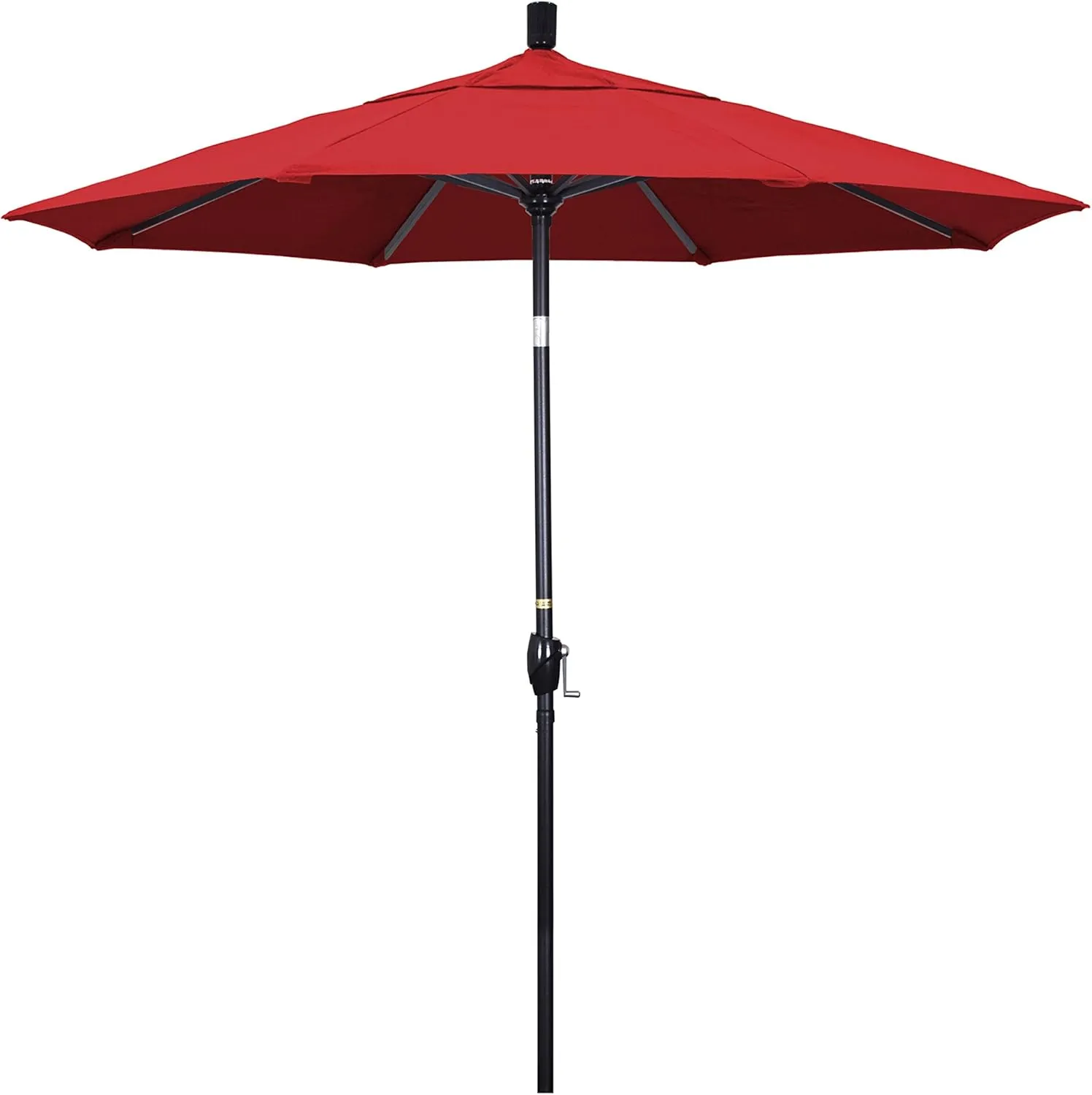 California Umbrella 7.5' Rd Pacific Trail Series Aluminum Patio Umbrella, Crank Lift, Push Button Tilt, Black Finish