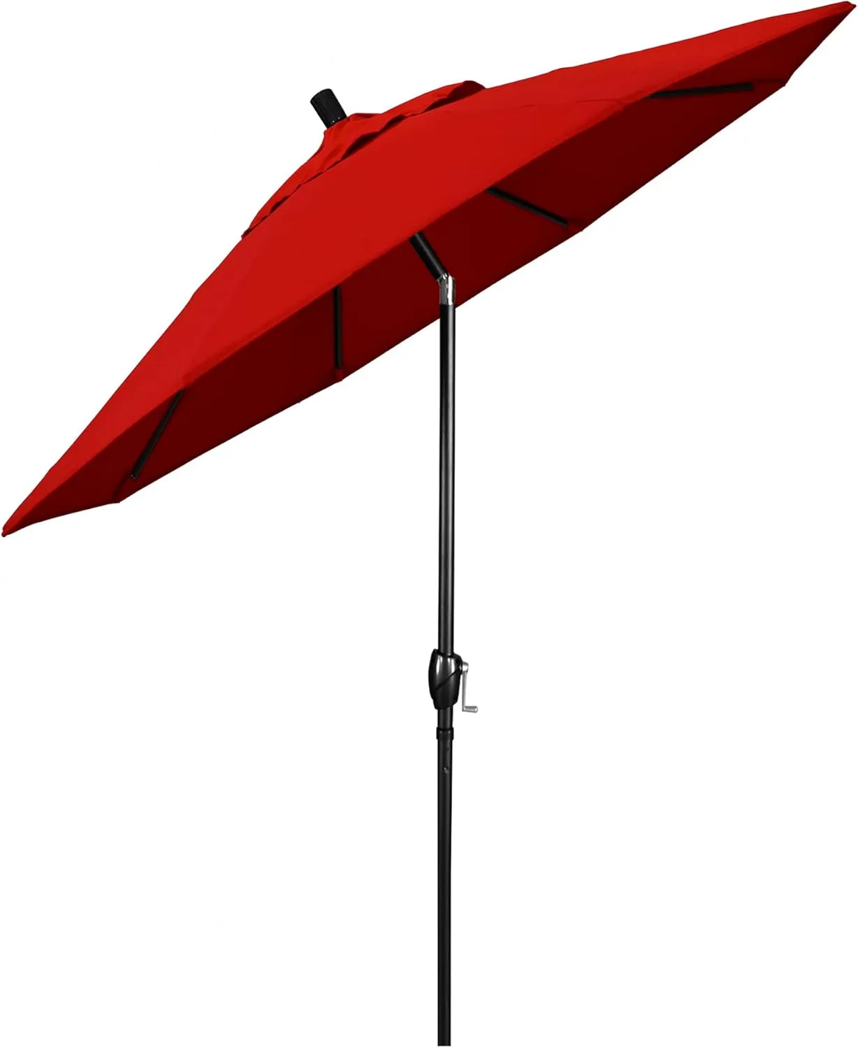 California Umbrella 7.5' Rd Pacific Trail Series Aluminum Patio Umbrella, Crank Lift, Push Button Tilt, Black Finish