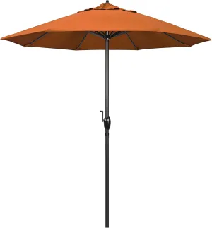 California Umbrella 7.5' Round Sunbrella Aluminum Outdoor Deck, Pool or Patio Umbrella, Crank Lift, Auto Tilt, Bronze Pole, Tuscan