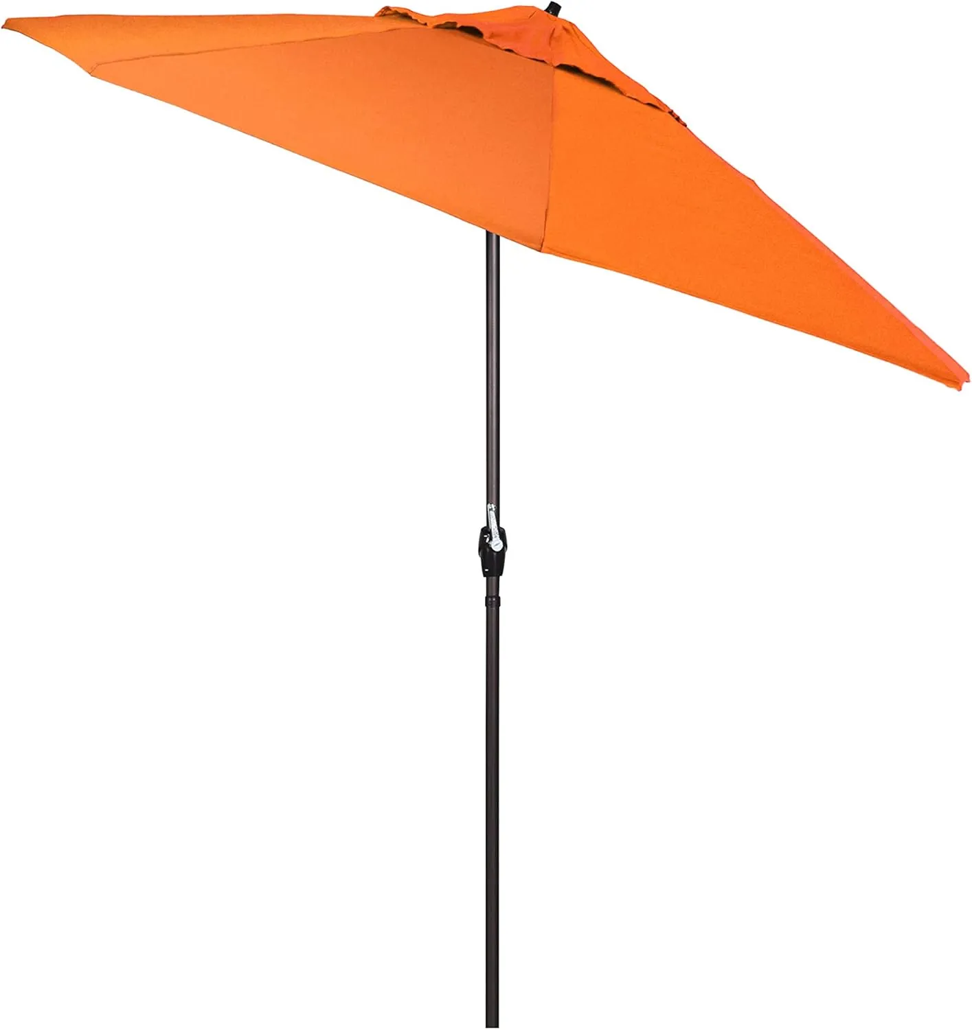 California Umbrella 7.5' Round Sunbrella Aluminum Outdoor Deck, Pool or Patio Umbrella, Crank Lift, Auto Tilt, Bronze Pole, Tuscan