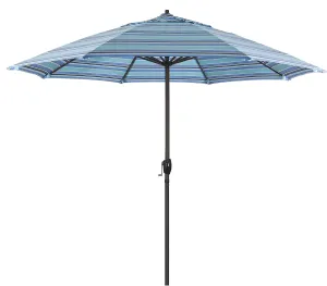 California Umbrella 9' Round Sunbrella Aluminum Outdoor Deck, Pool or Patio Umbrella, Crank Lift, Auto Tilt, Bronze Pole, Dolce Oasis