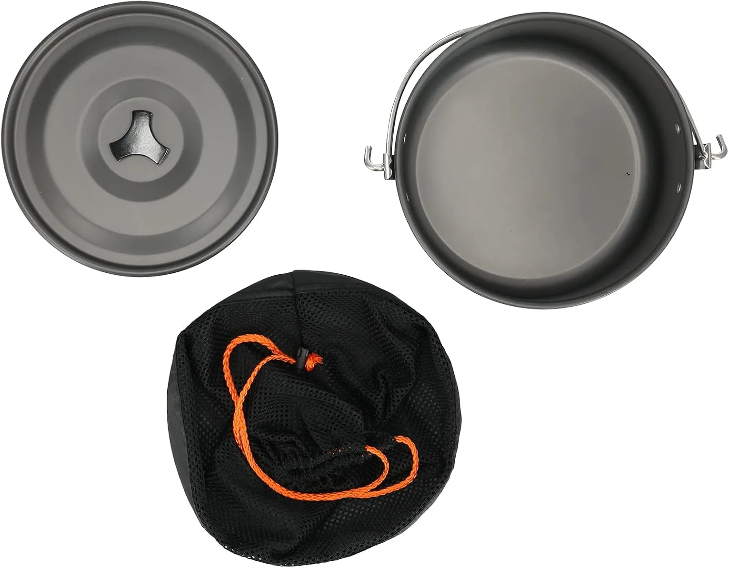 Camping Soup Pot, Outdoor Camping Pot, Large Capacity Portable Aluminum Alloy Bonfire Hanging Cookware with Lid and Storage Bag for 6-8 People, Ideal for Camping, Picnics